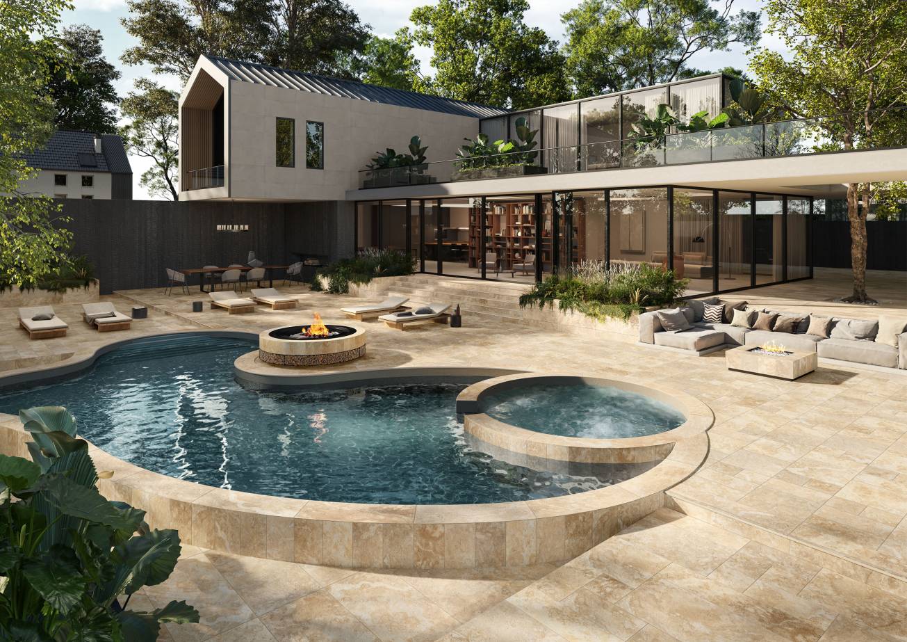 Frontier20 Travertine Design Project Pavers